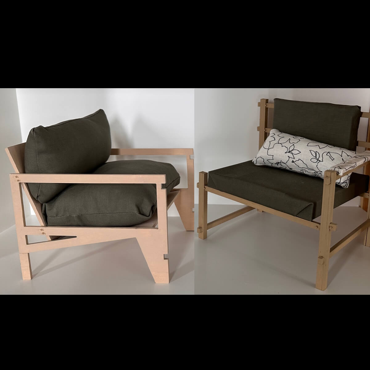 Two student chair designs
