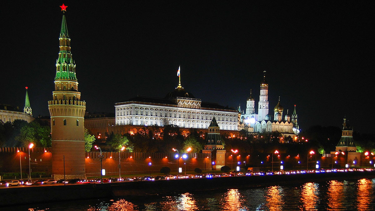 Moscow Russia, The Kremlin, at night
