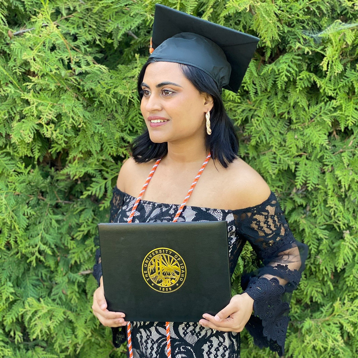 Preyusha Aryal with her diploma