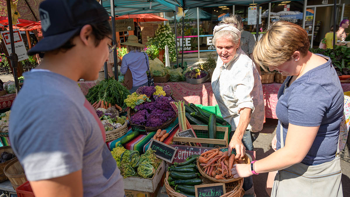 Shopping for vegetables at the Farmer's Market