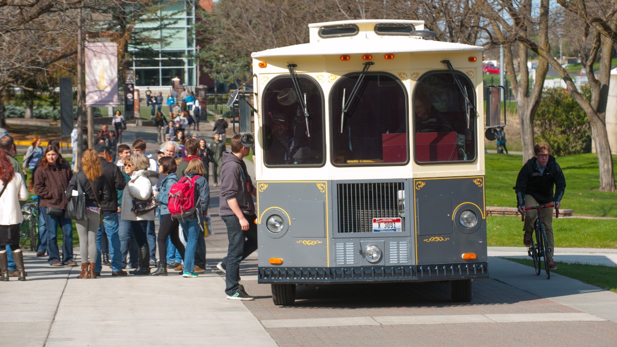 The Vandal Trolley picks up students on campus