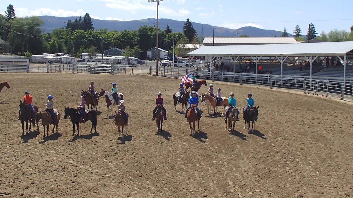 Youth showing their riding skills at the fair grounds