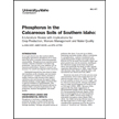 Phosphorus in the Calcareous Soils of Southern Idaho: A Literature Review with Implications for Crop Production, Manure Management, and Water Quality