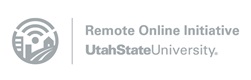 Remote online initiative Utah State University logo.