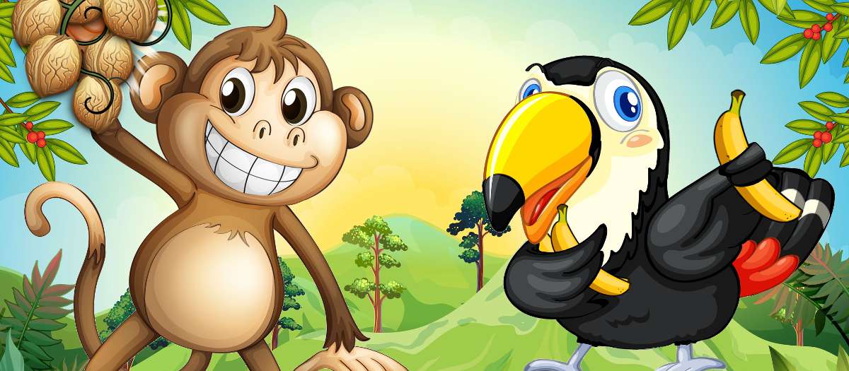 Marlon Monkey thinks about the bananas he wants.