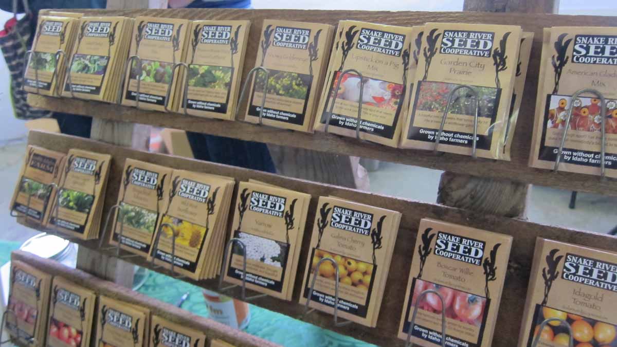 display of plant seed packets