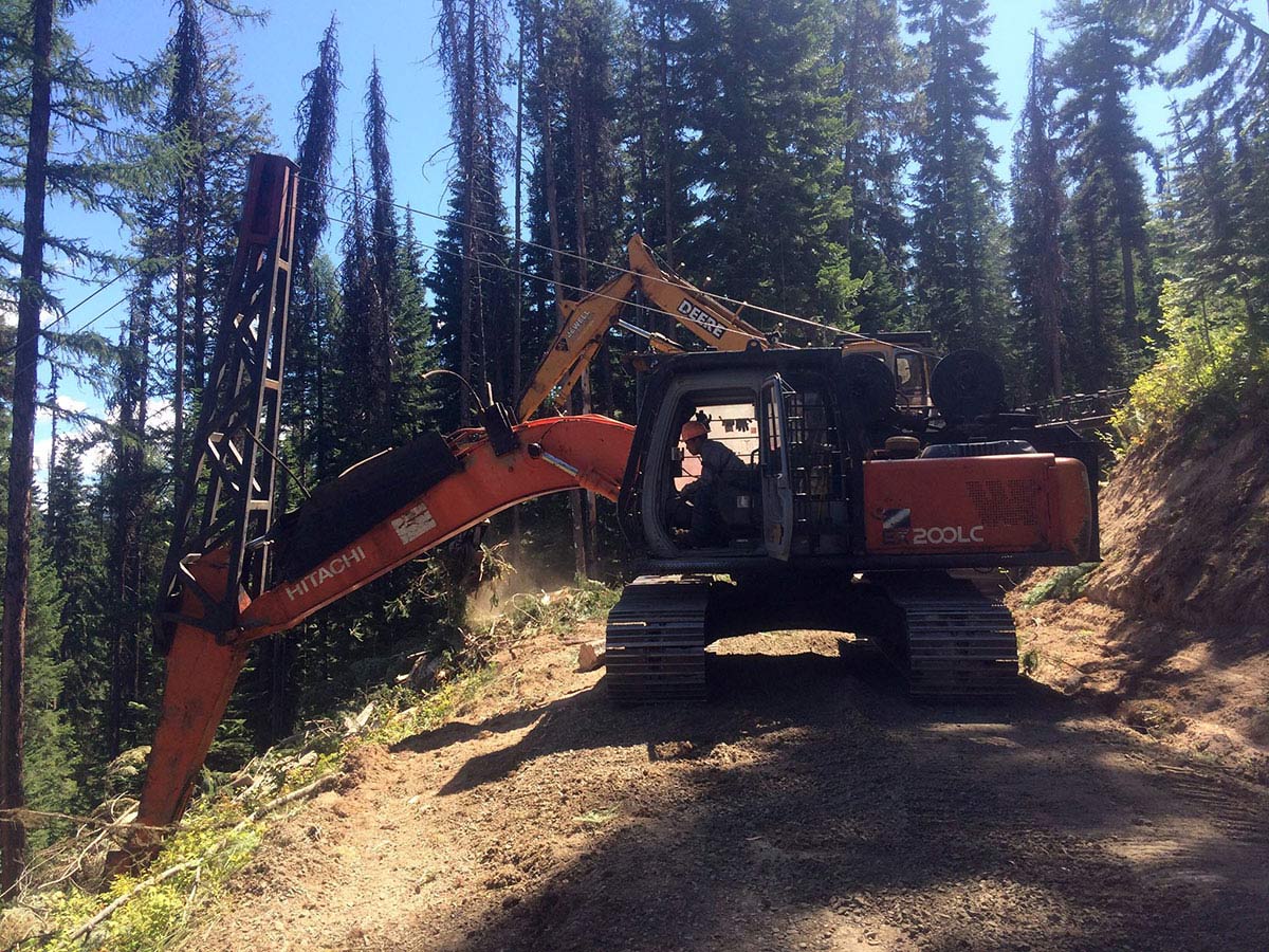 Heavy equipment operating at a BANR biofuel research site.