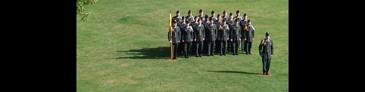 Army ROTC in dress field formation