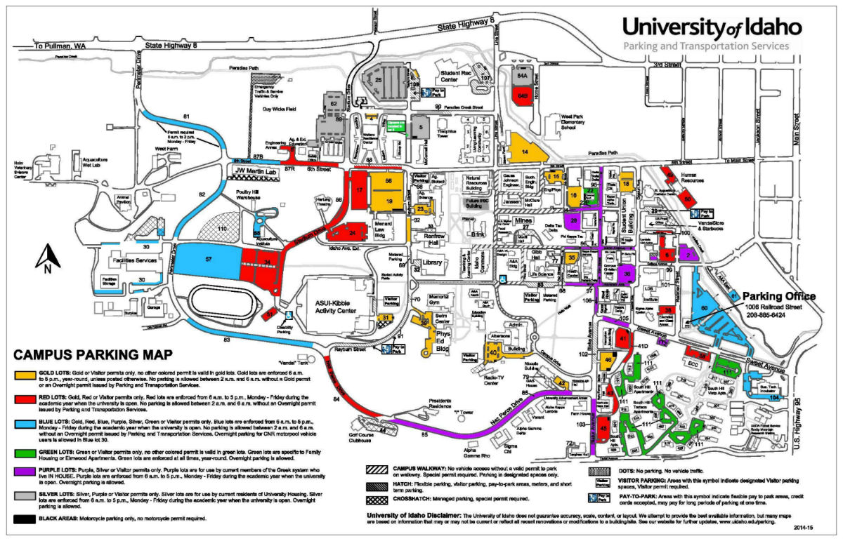 Campus Map U Of Idaho Campus Map