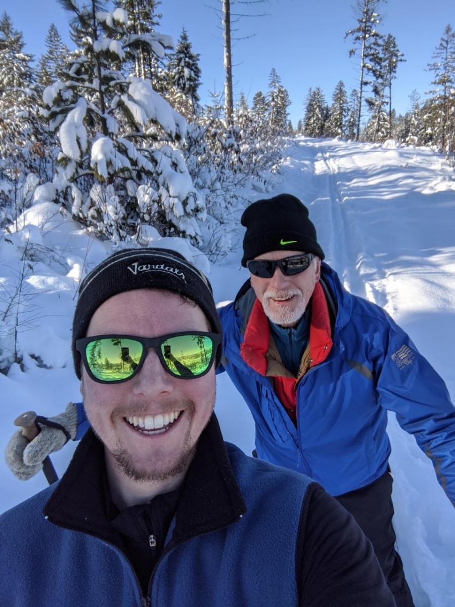 Bill Thurston and Dad Skiing