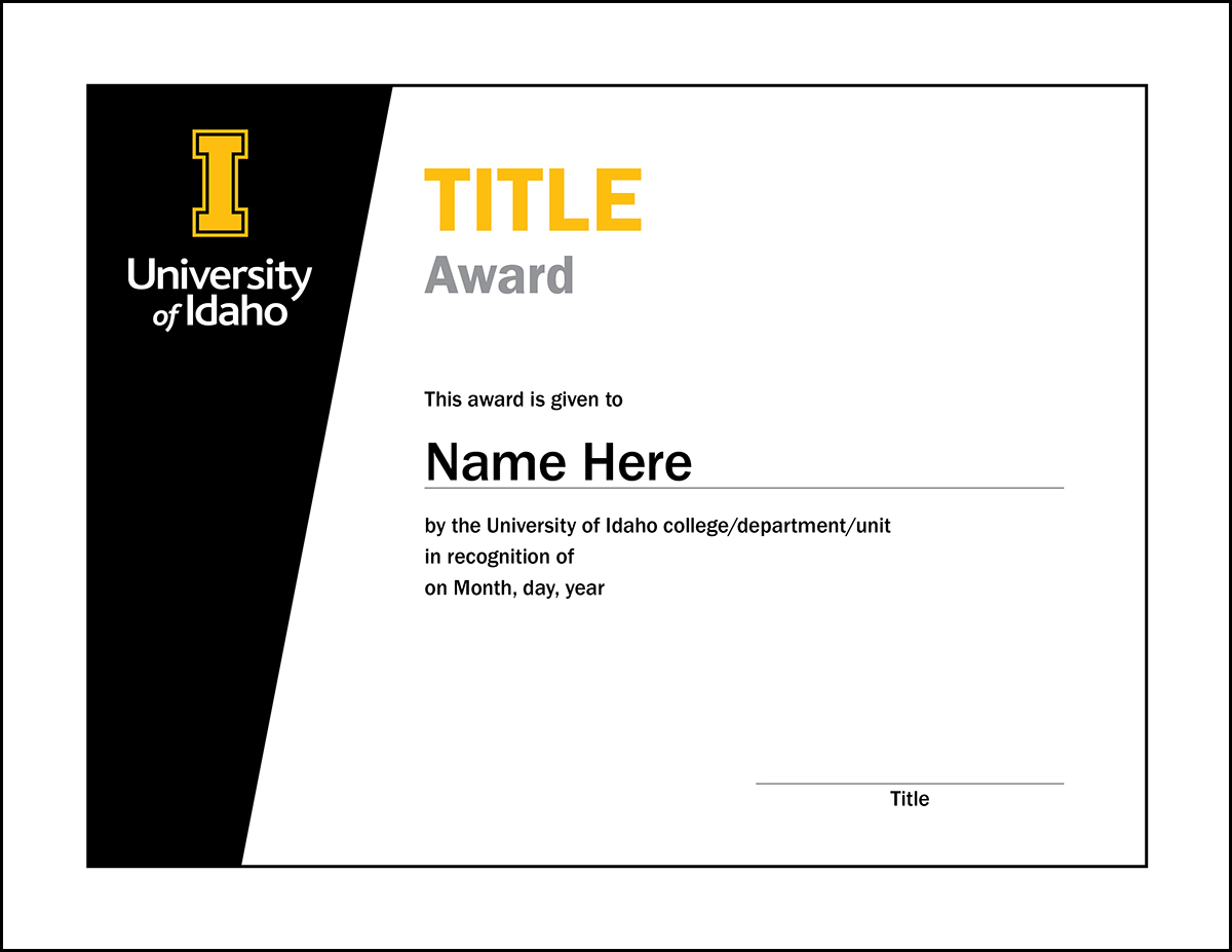 Informal Award Certificate - Dark Colors