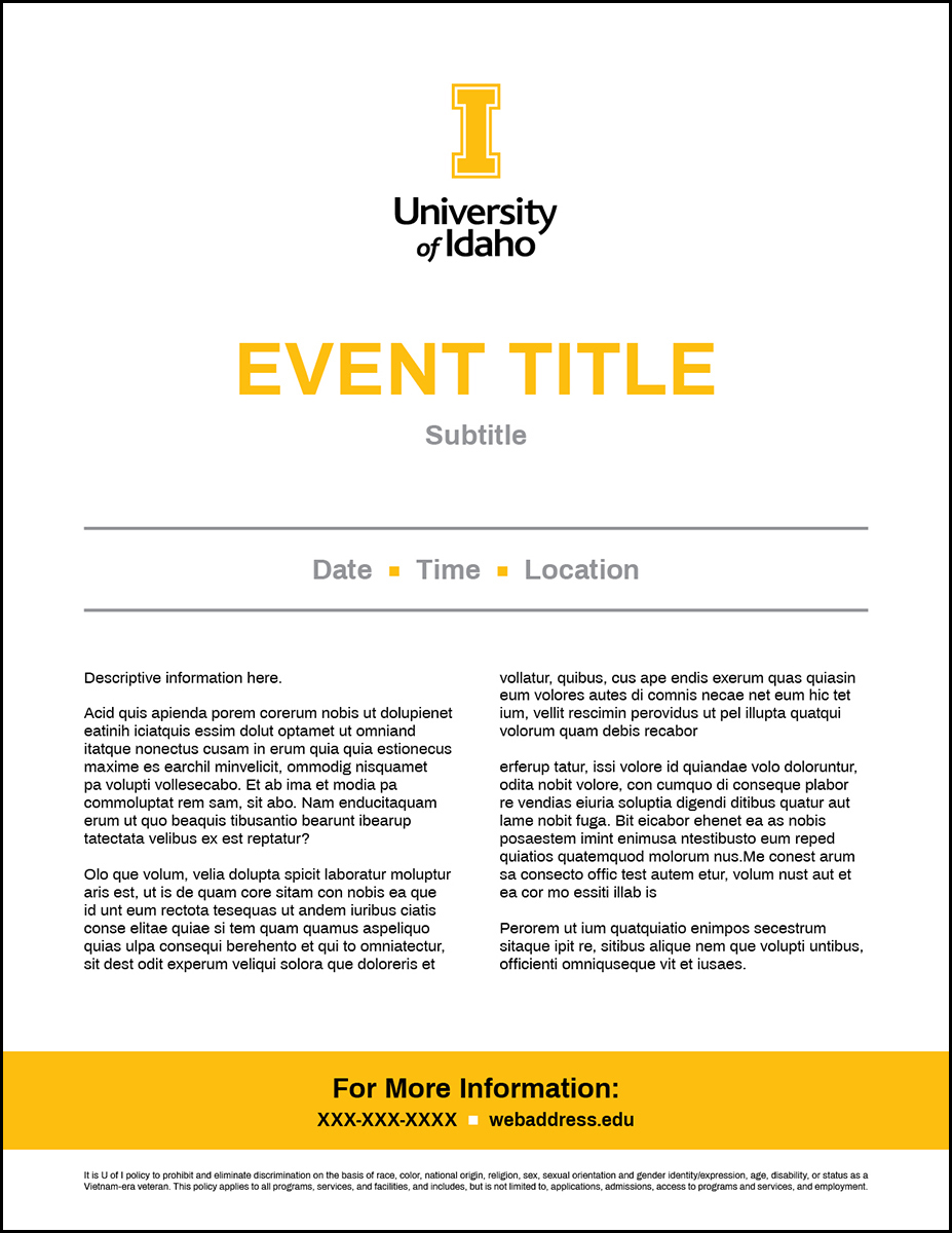 Flyers Templates - U of I Brand Resource Center Throughout Sample Flyer Templates Word