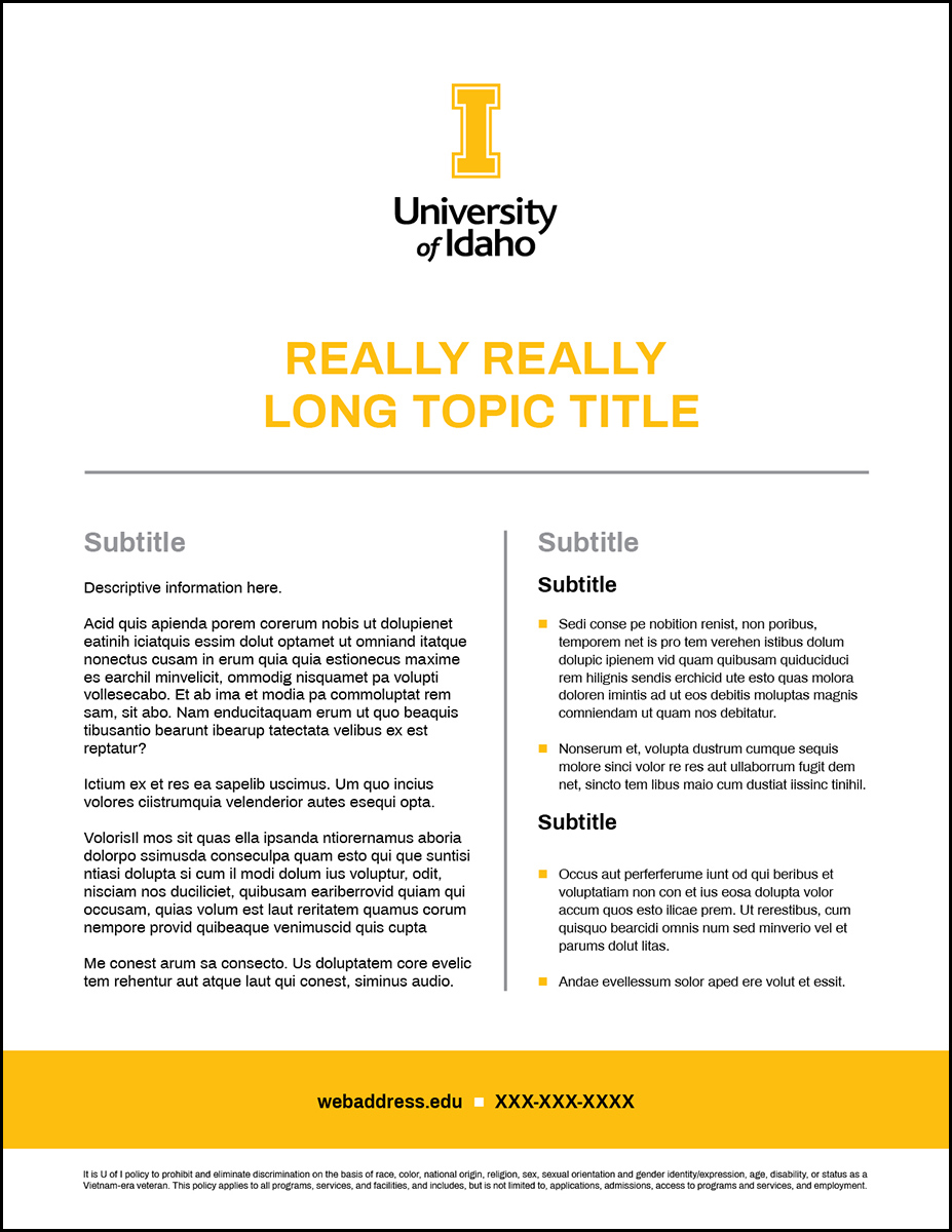 Flyers Templates - U of I Brand Resource Center For Informational Flyer Template