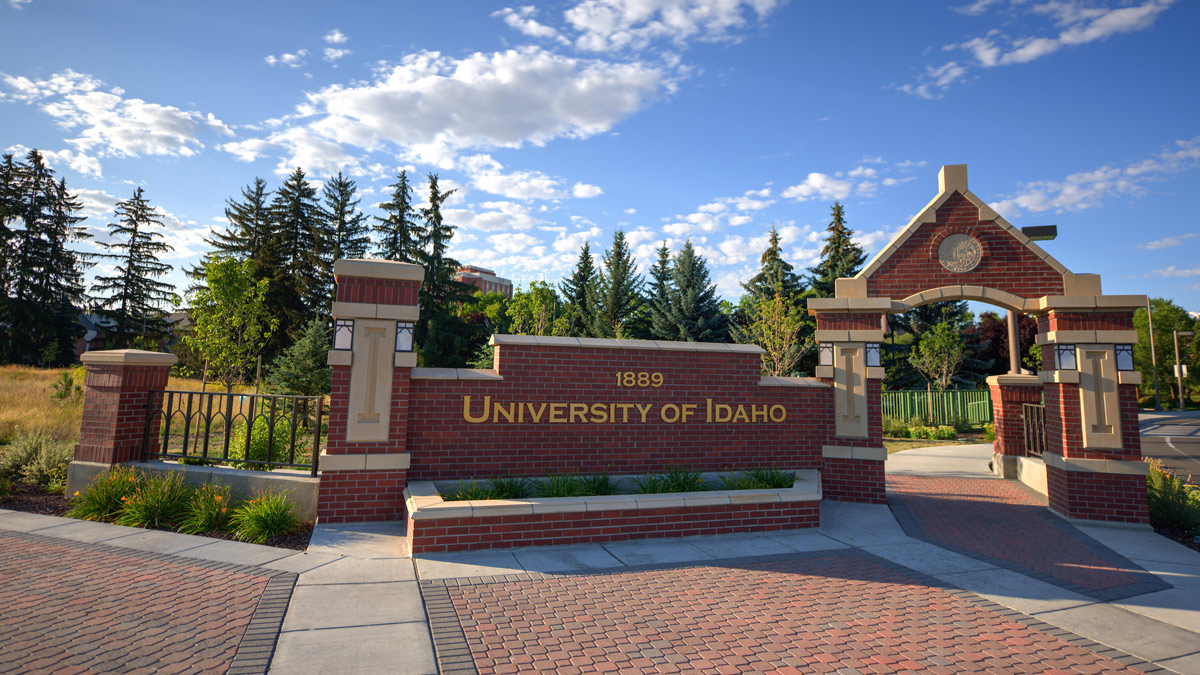 An entryway to the University of Idaho on Stadium Drive
