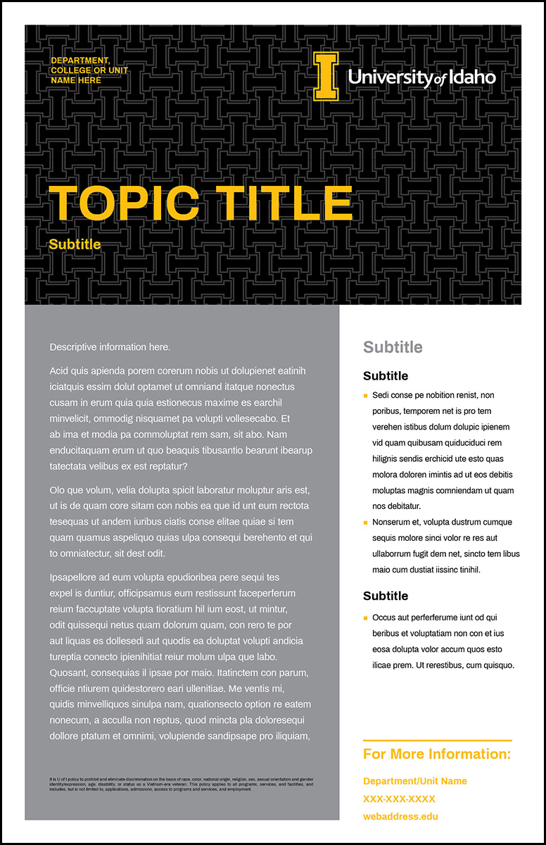 Poster Template Pattern Info