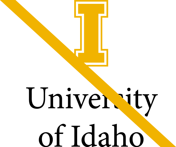 Do not change the typography of the University of Idaho logo