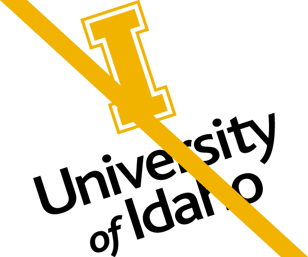 Do not rotate the University of Idaho logo