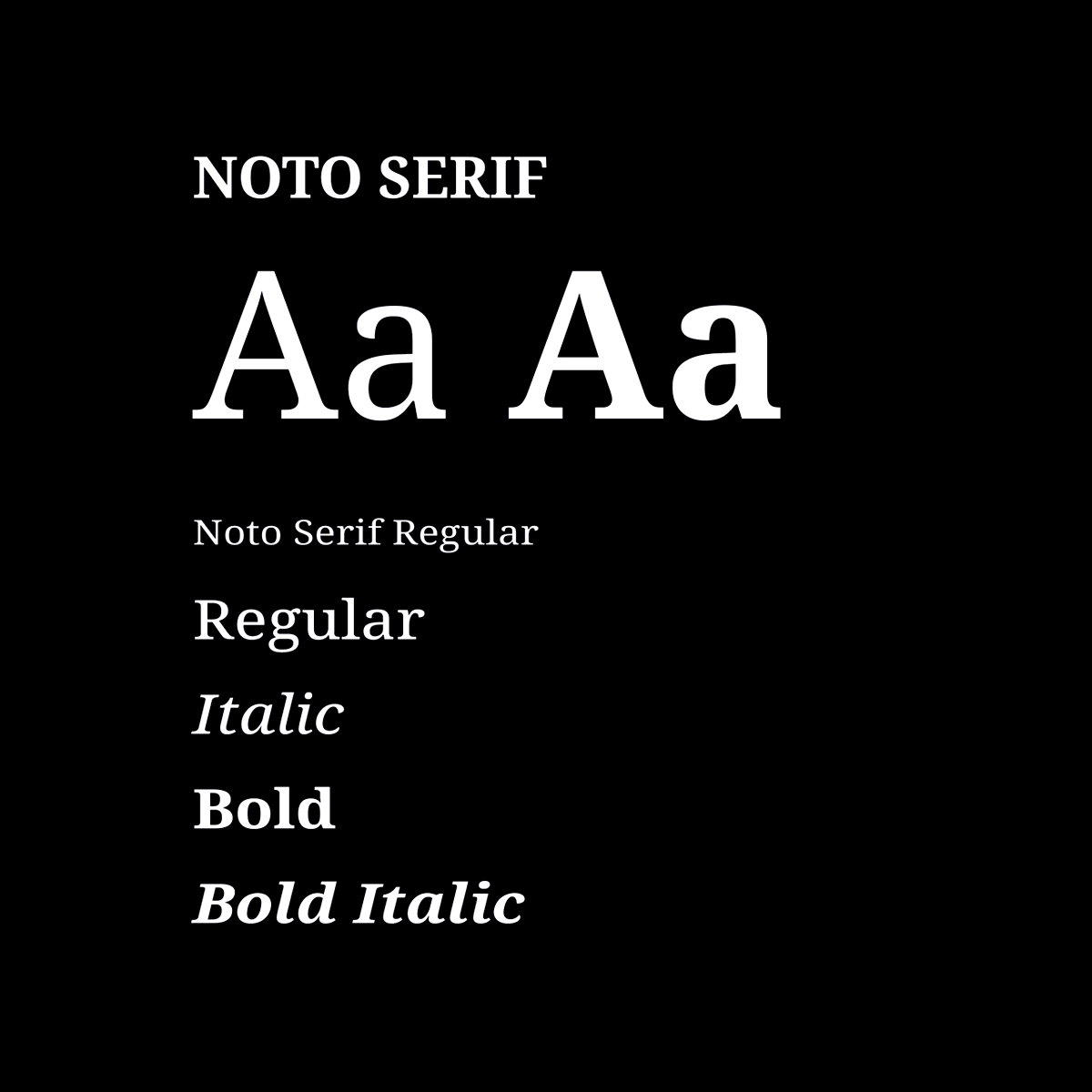Preview of Noto Serif Typeface