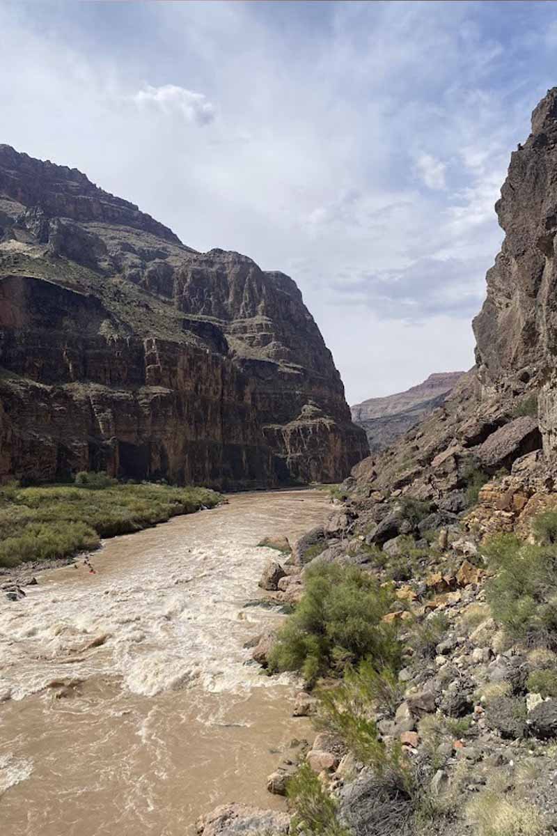 The Colorado River flowing through the Grand Canyon.
