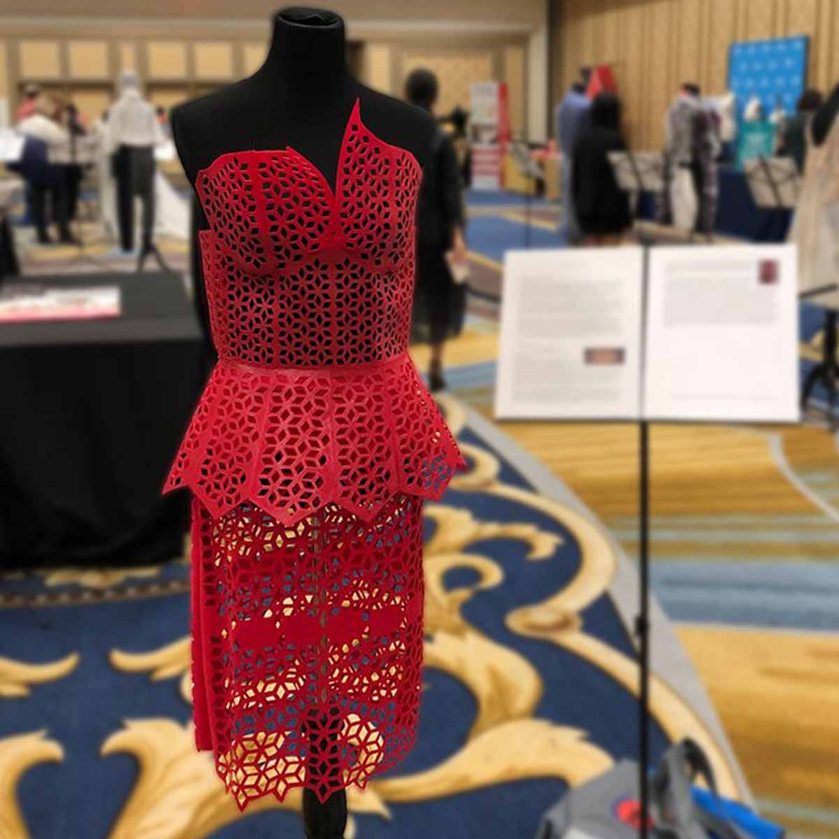 Kawthar Alibrahim, a student majoring in apparel, textiles and design, had her 3-D printed dress accepted to the International Textiles and Apparel Association’s annual conference design exhibit