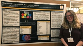 Graduate student Alex Gogel presented her research entitled “Milk microbiome methods: does fraction matter?” at The Origins and Benefits of Biologically Active Components in Human Milk Conference