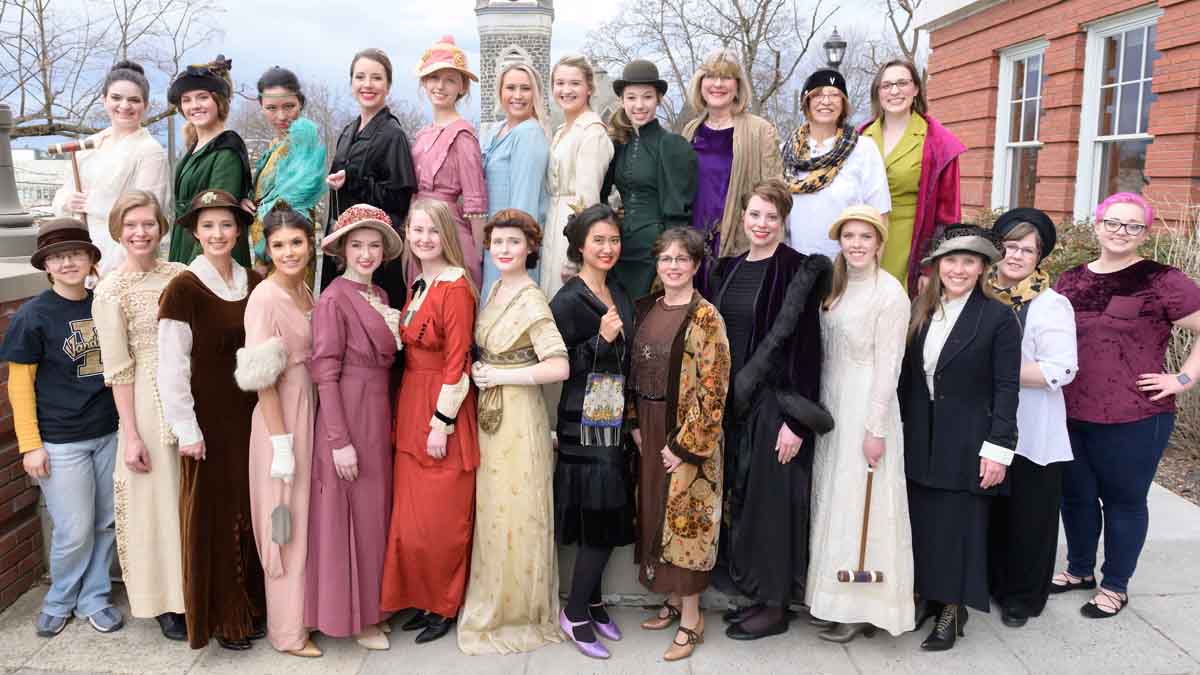 FCS faculty and students displayed several pieces from the Leila Old Historic Costume Collection during a fashion show at the Wine and Cheese Gala
