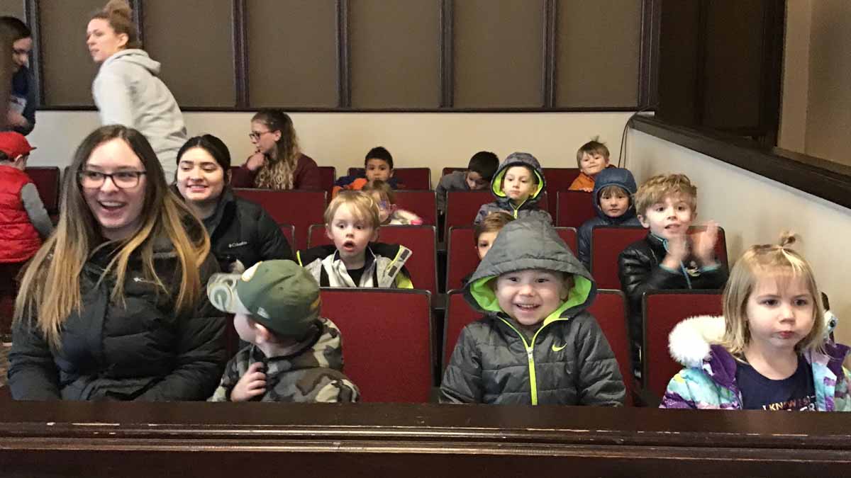 The children from the Child Development Lab attended the U of I Jazz Band concert during Jazz Fest in February.