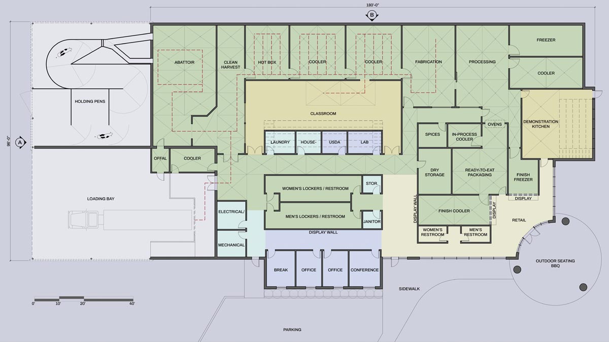 New facility floor plan rendering for Vandal Brand Meats