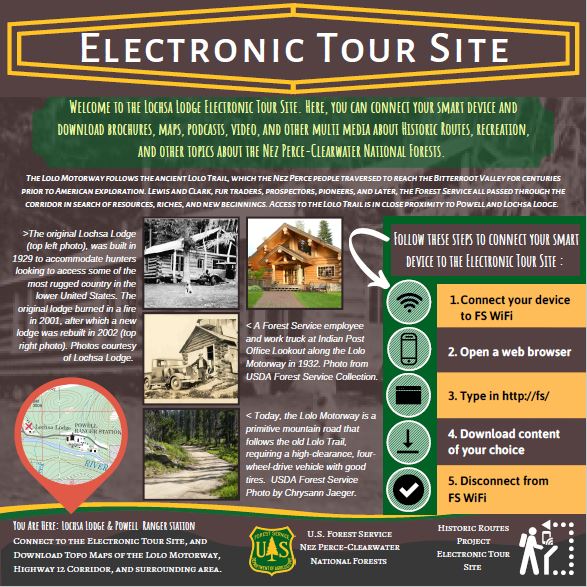 Sign for using the electronic tour.