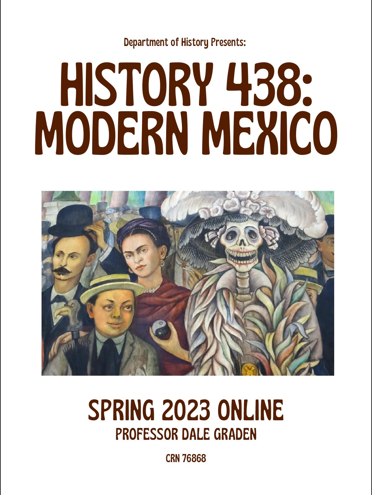 Class: History 438; Modern Mexico. Spring 2023 online.