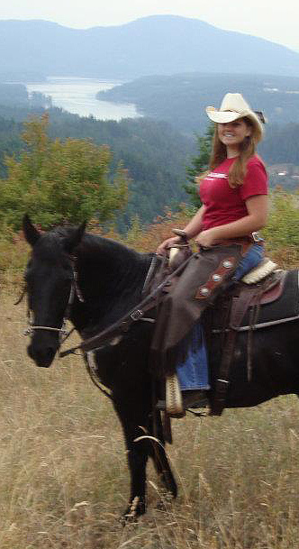 Katie Russell riding her horse
