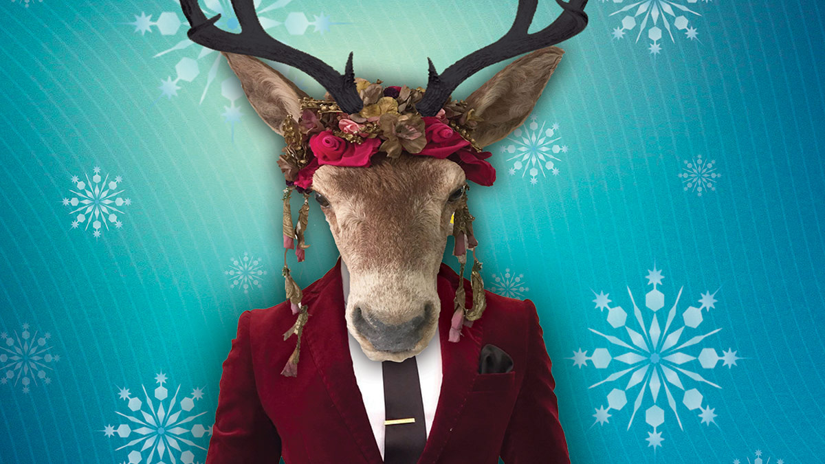 reindeer in a suit