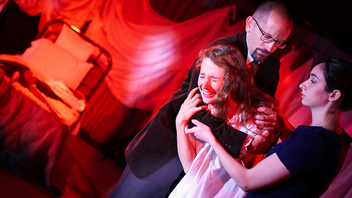 production photo of A Kind of Alaska with Dave Harlan, Whitney Holland and Kymber Dodd