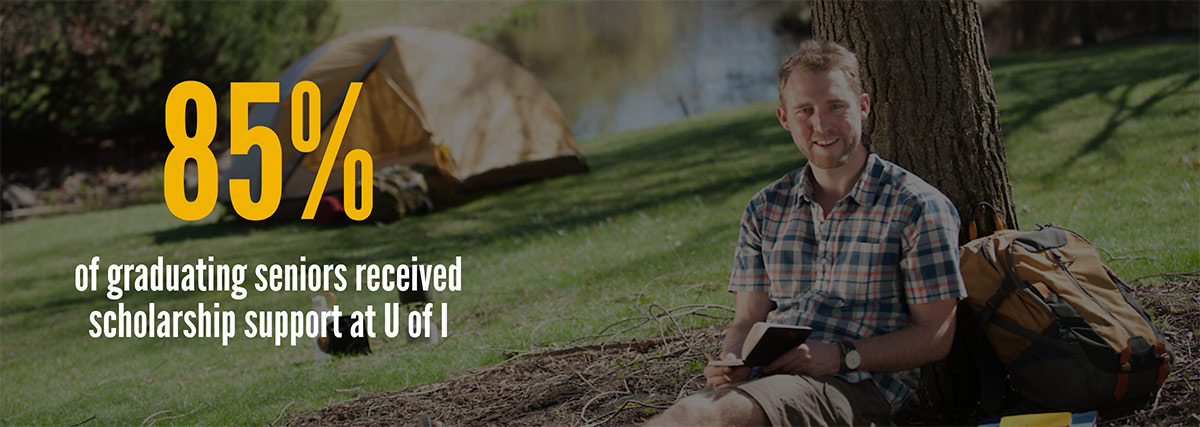 85% of graduating seniors received scholarship support at U of I.