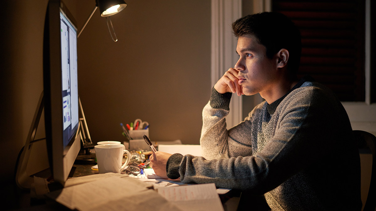Man working on computer