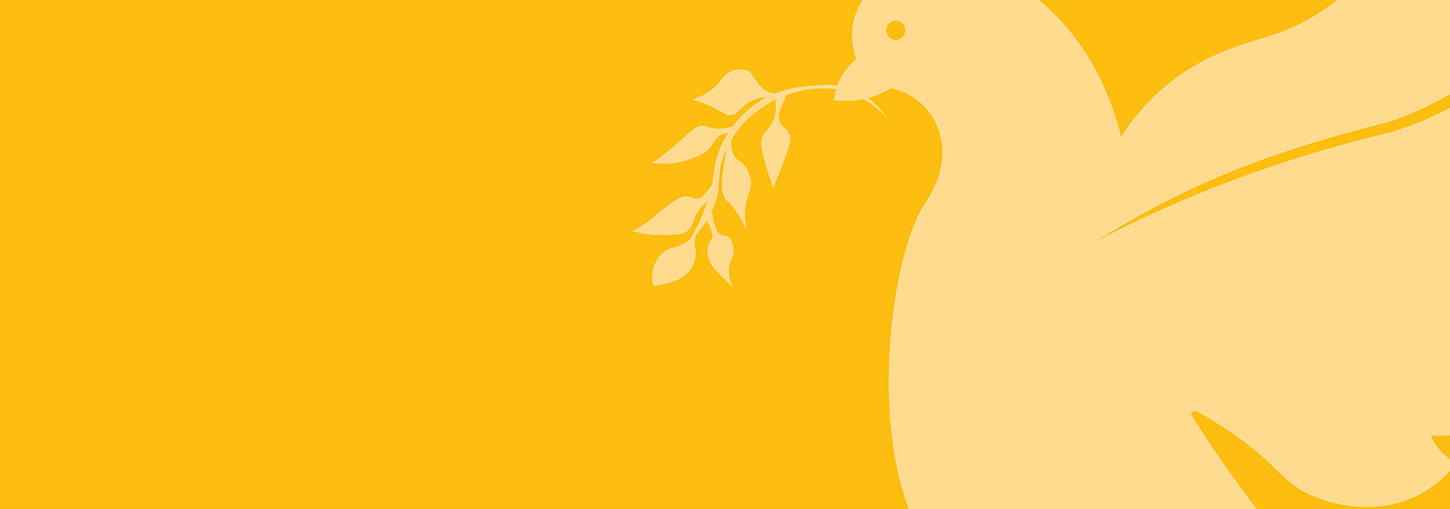 Light Peace Dove in the gold background