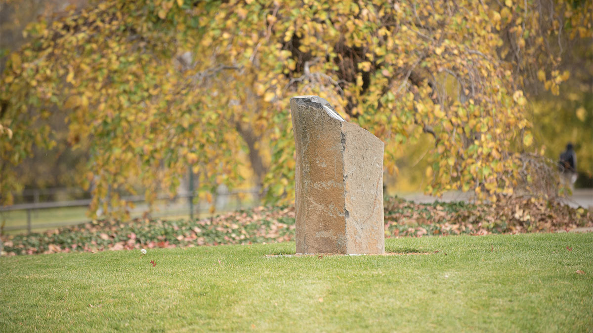 Outdoor courtyard monument