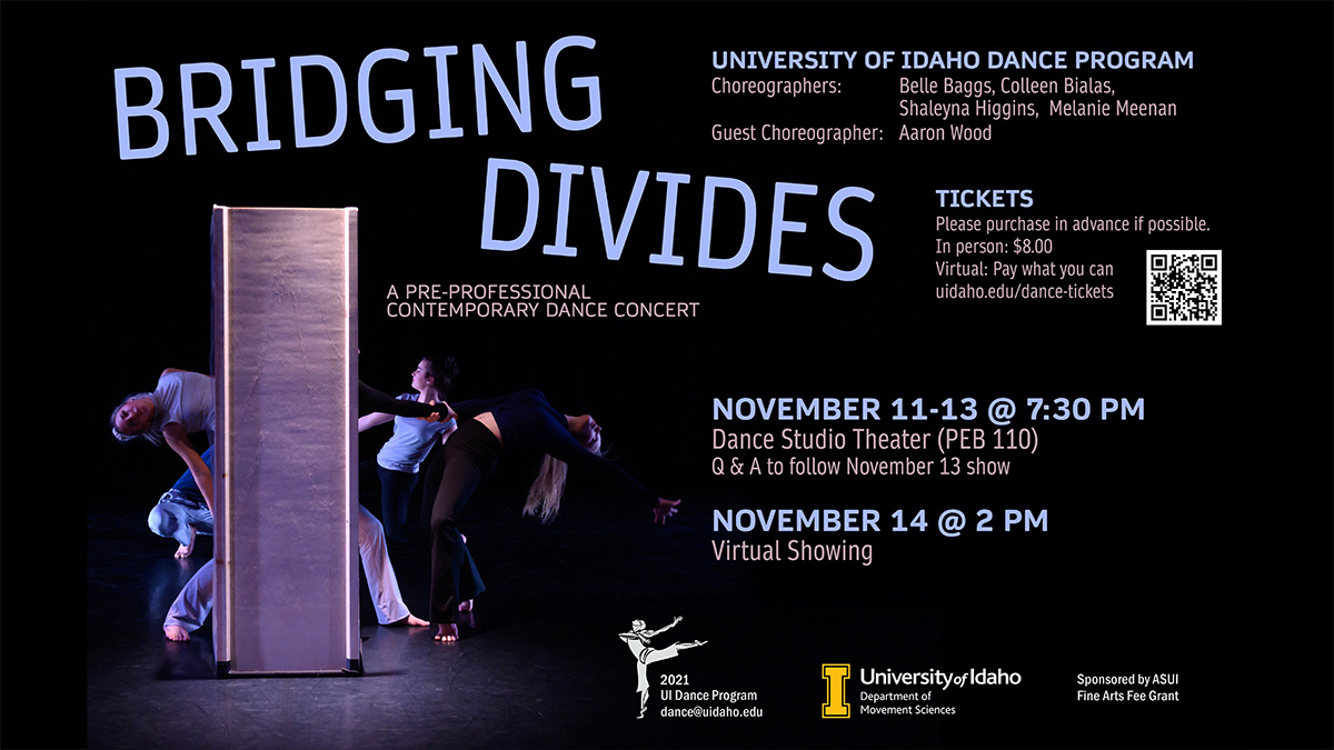 "Bridging divides" dance poster