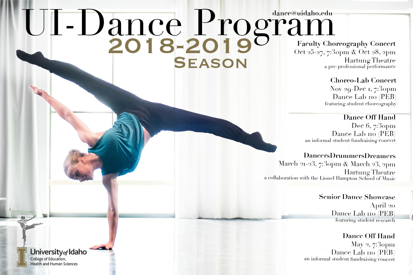 Poster for the 2018-19 Dance Season