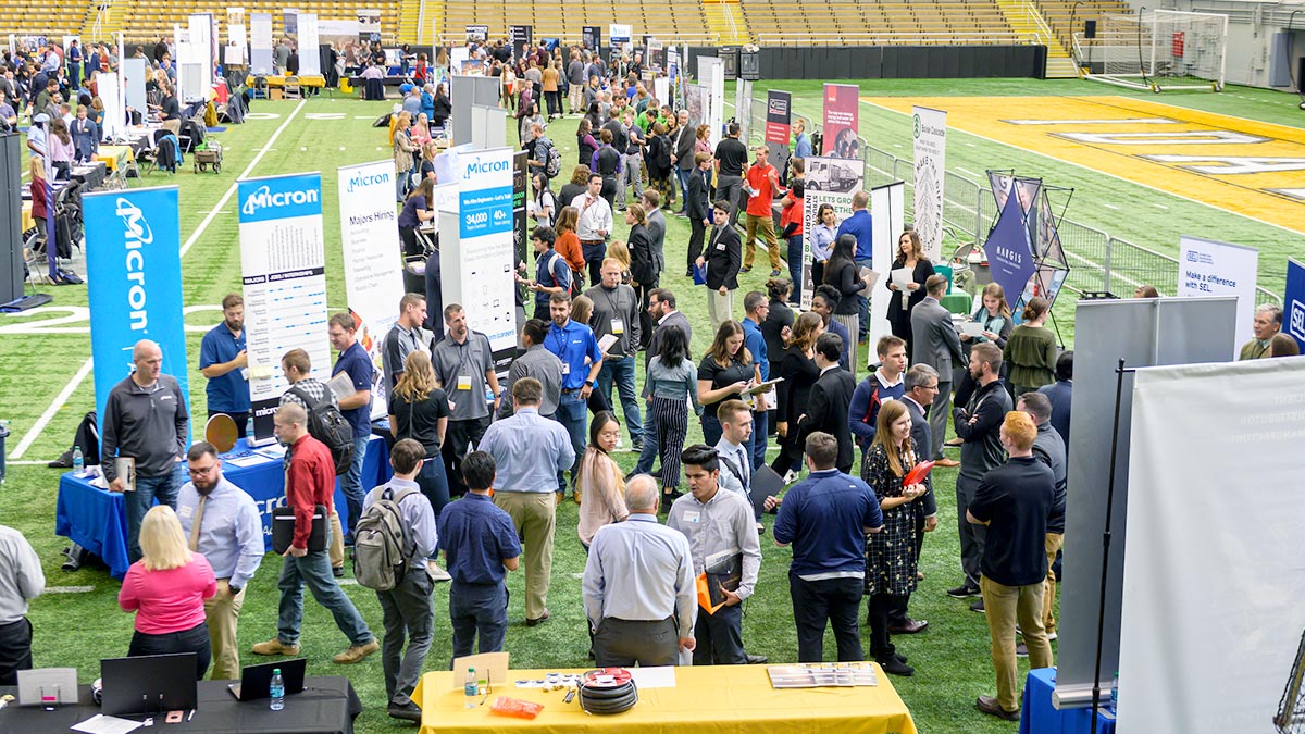 career fair aerial view