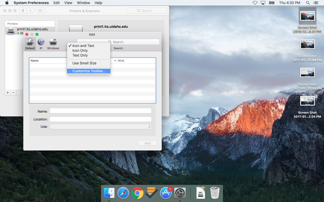  screen shot mac printer toolbar