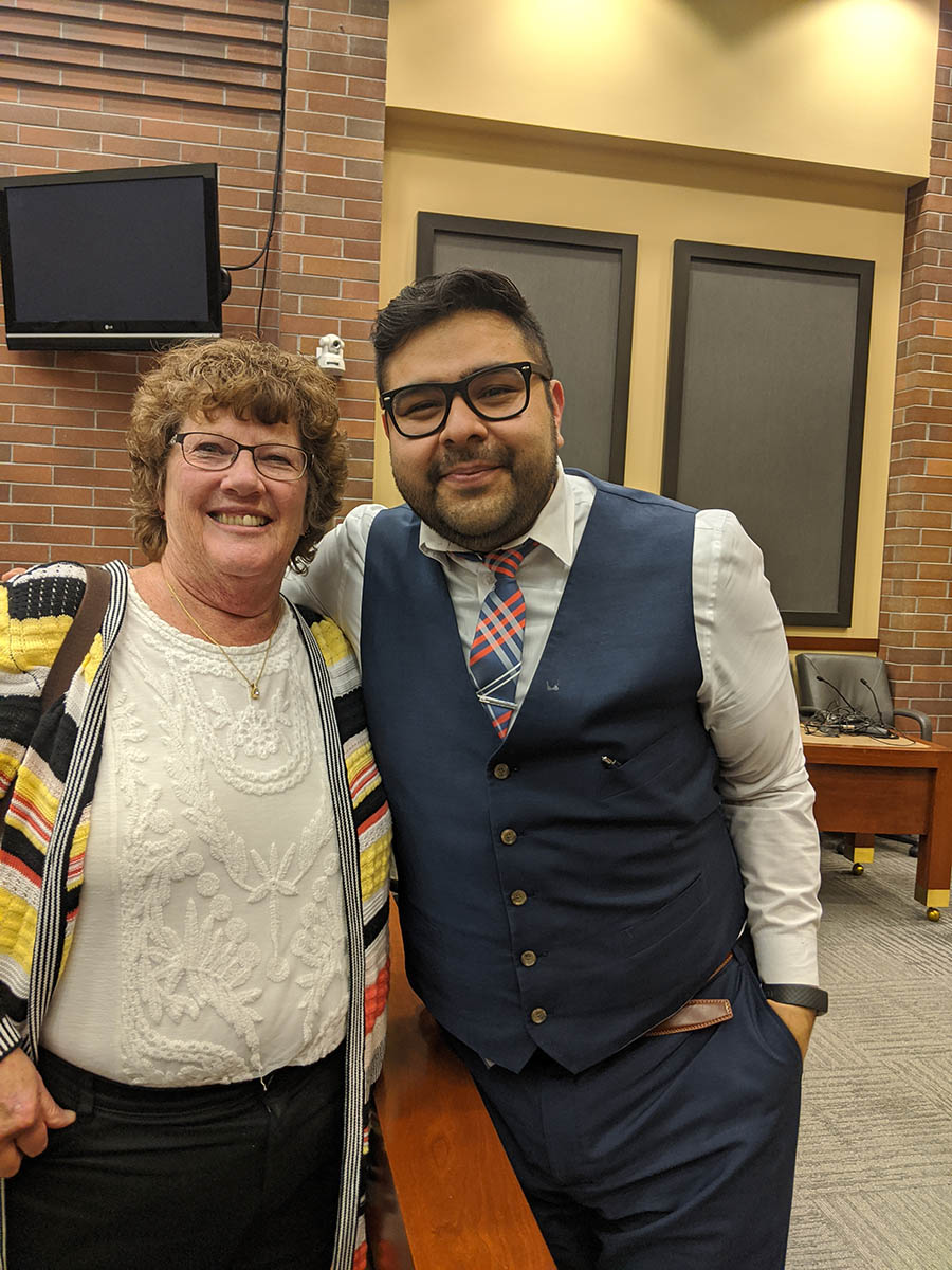 Luis Cortes Romero with Cathy Mabbutt