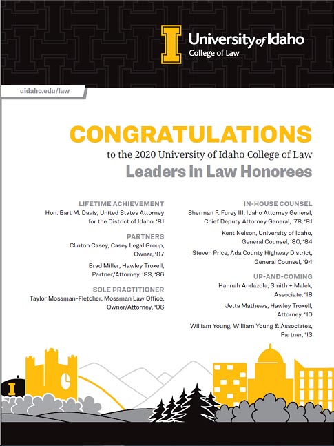 Leaders in Law Awards List