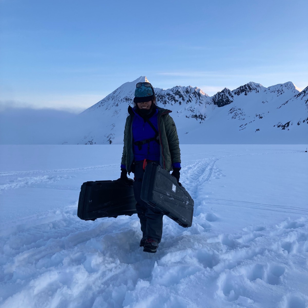 Verenis Lucas Bautista in the snow