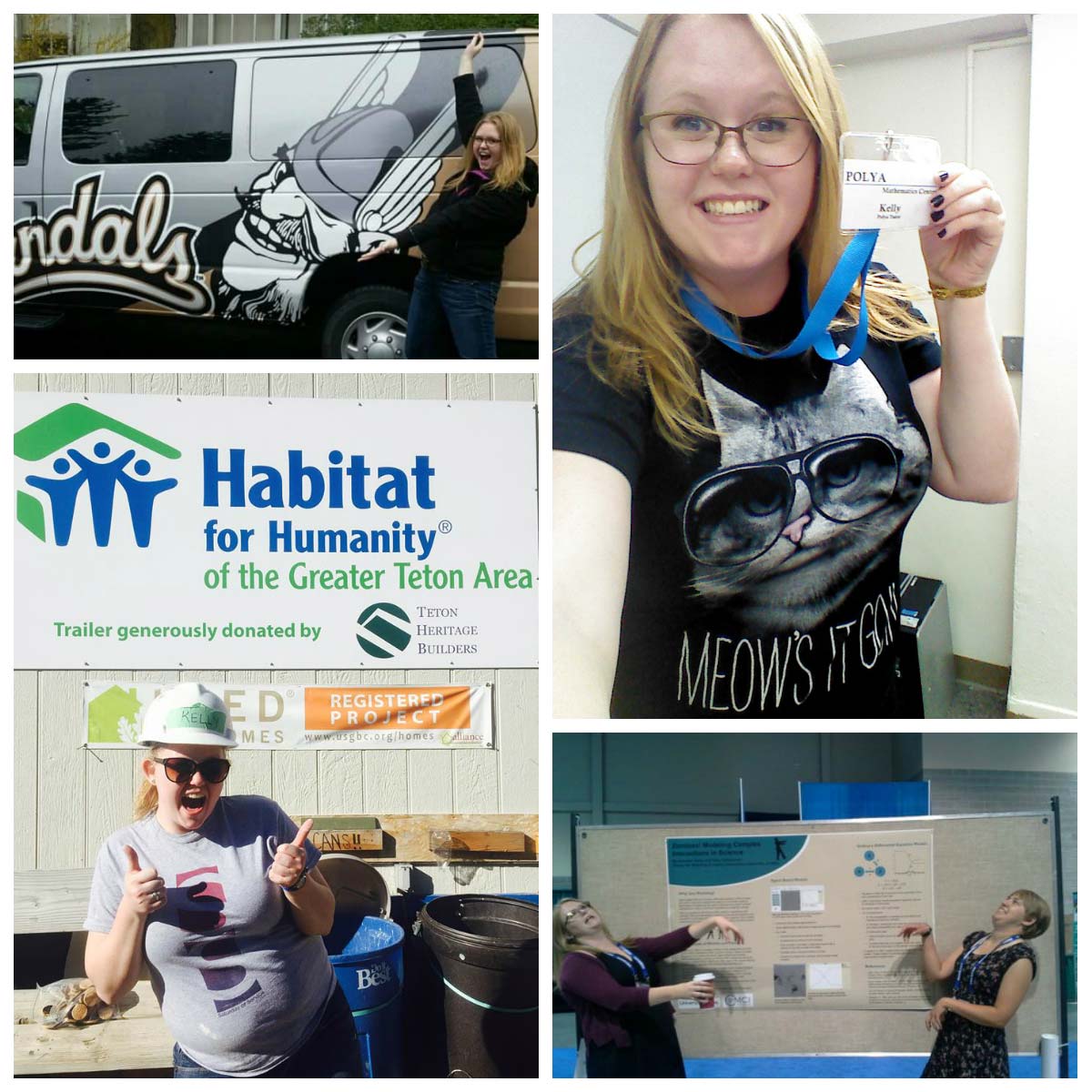 A collage of Kelly Christensen's activities at the University of Idaho
