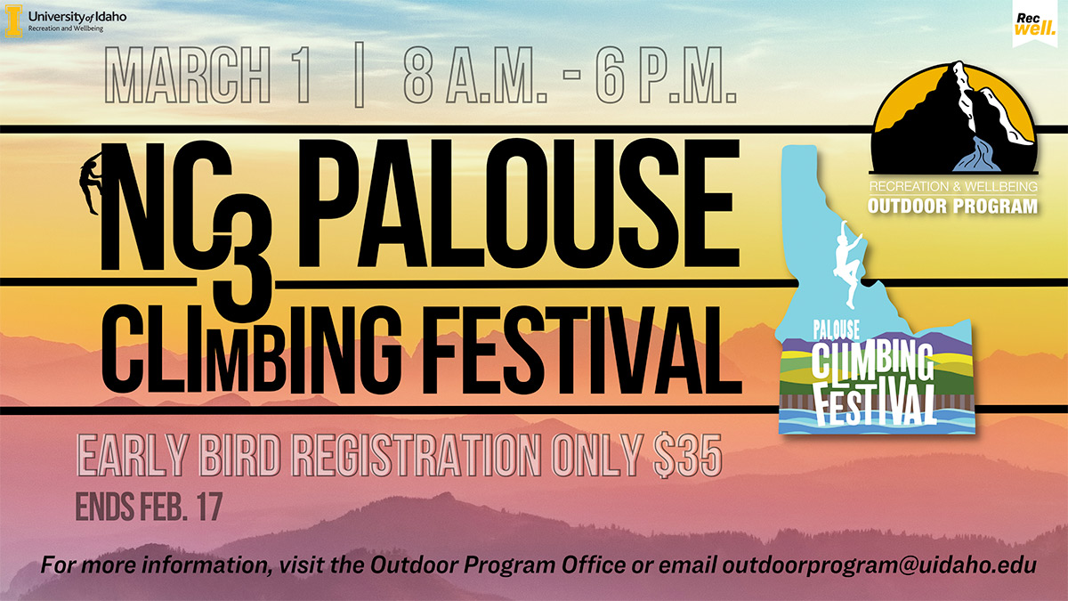 Palouse Climbing Festival March 4 8 a.m. - 6 p.m.