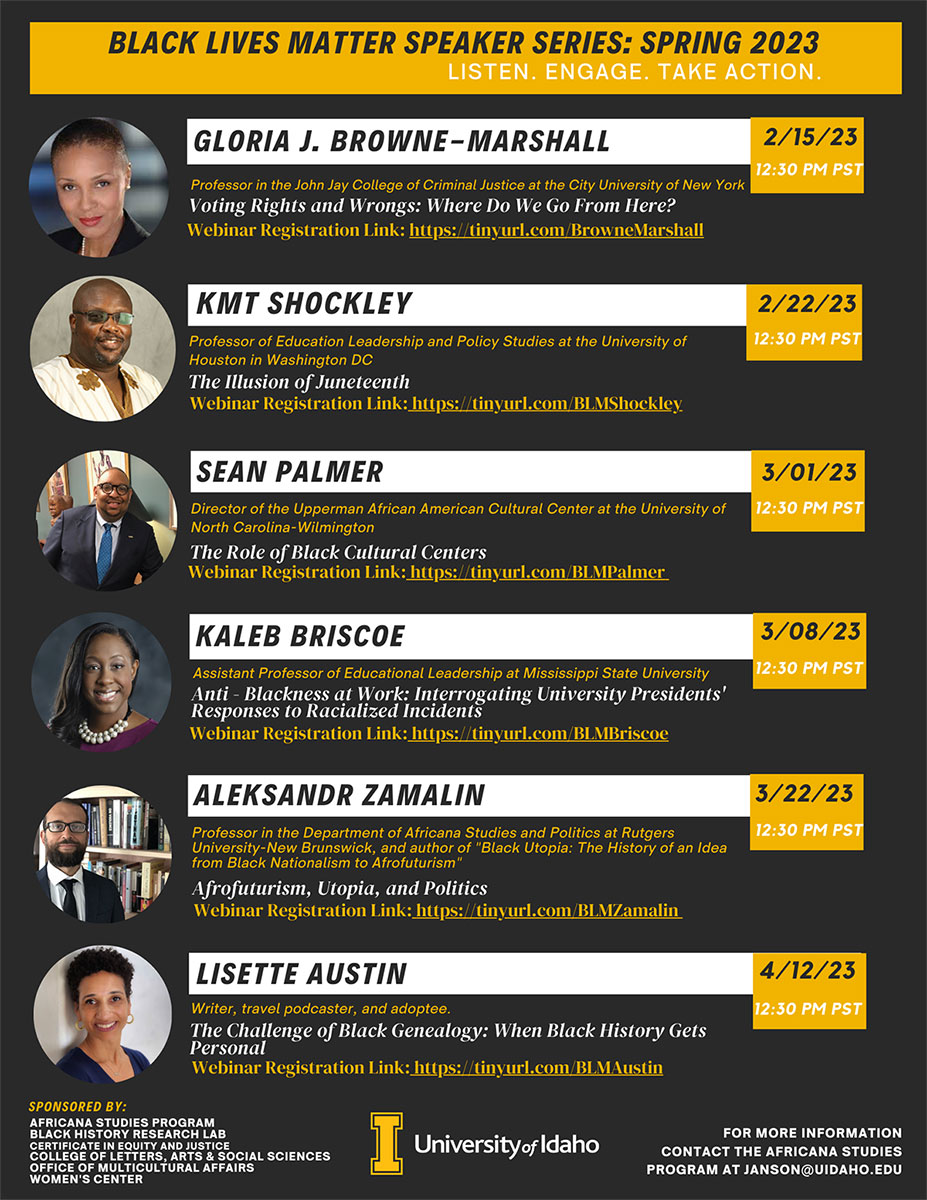 Black Lives Matter Speakers Schedule 2023 - See below