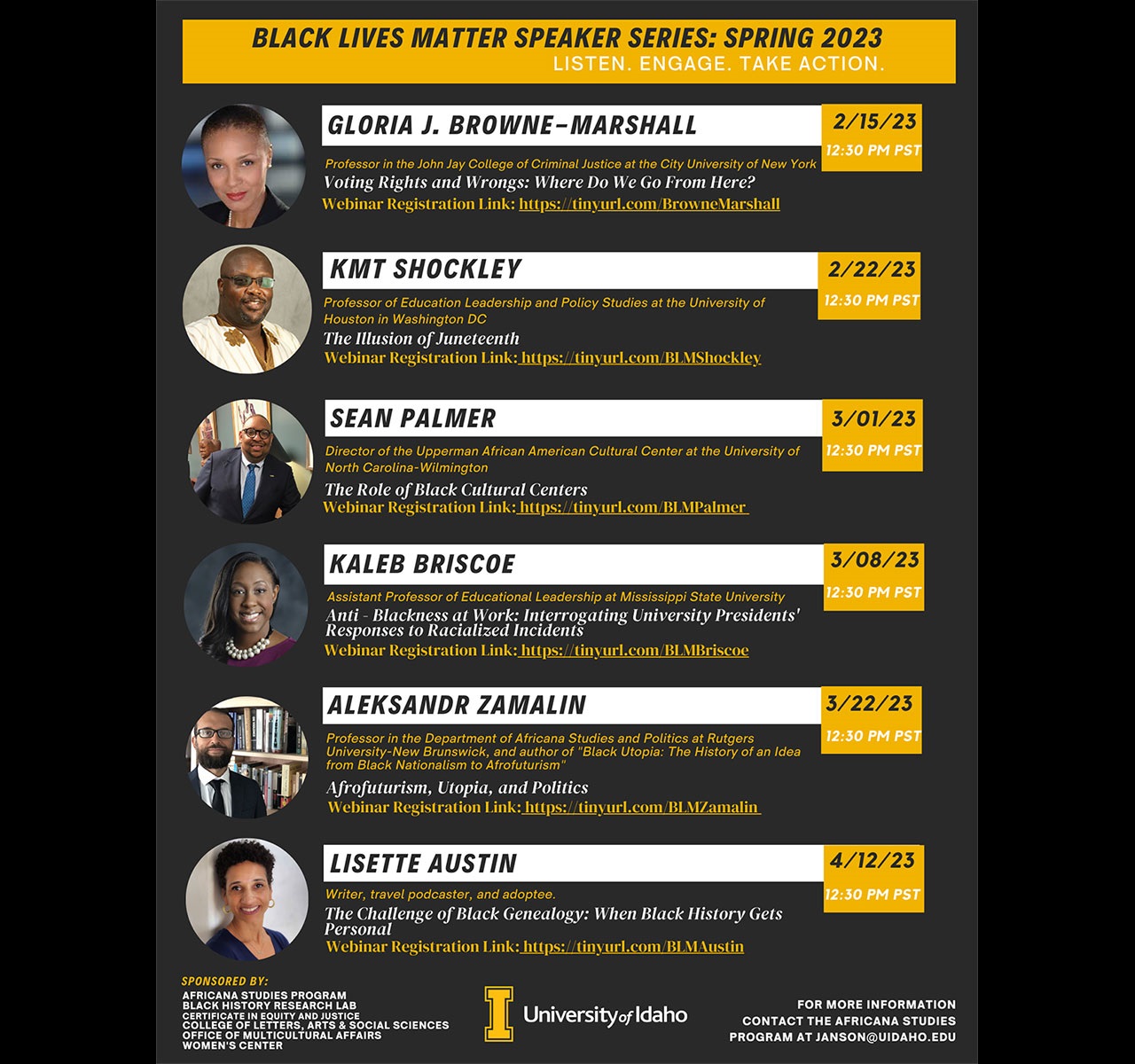 Black Lives Matter Speakers Schedule 2023 - See below