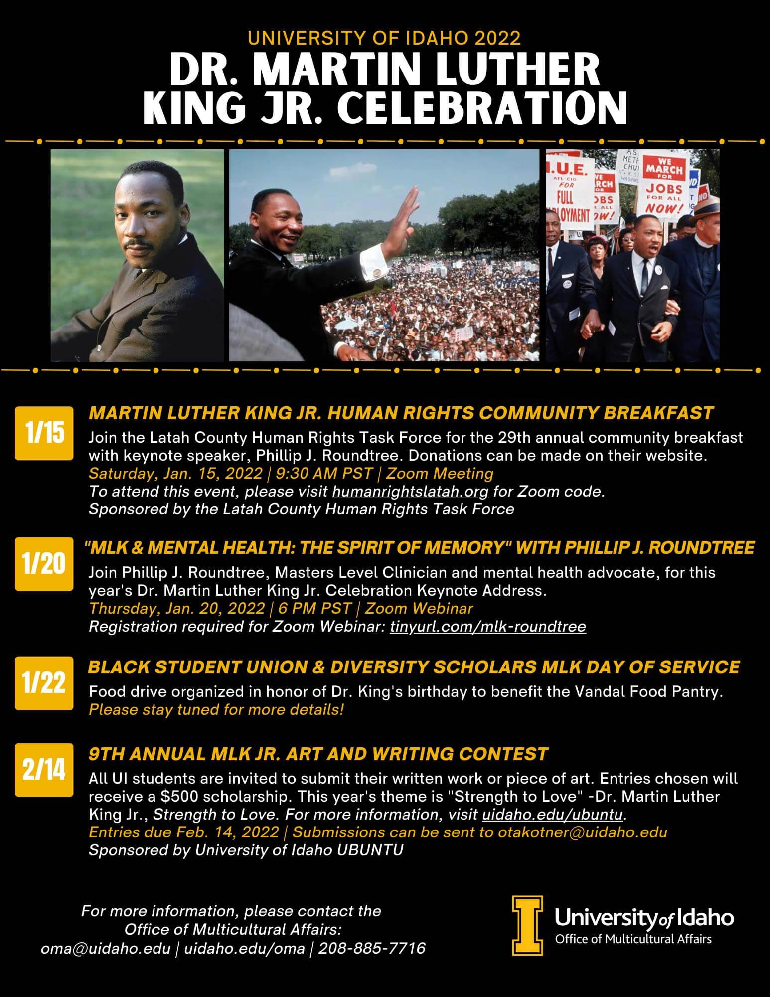 Martin Luther King Jr. Day 2022 Celebration Events Schedule