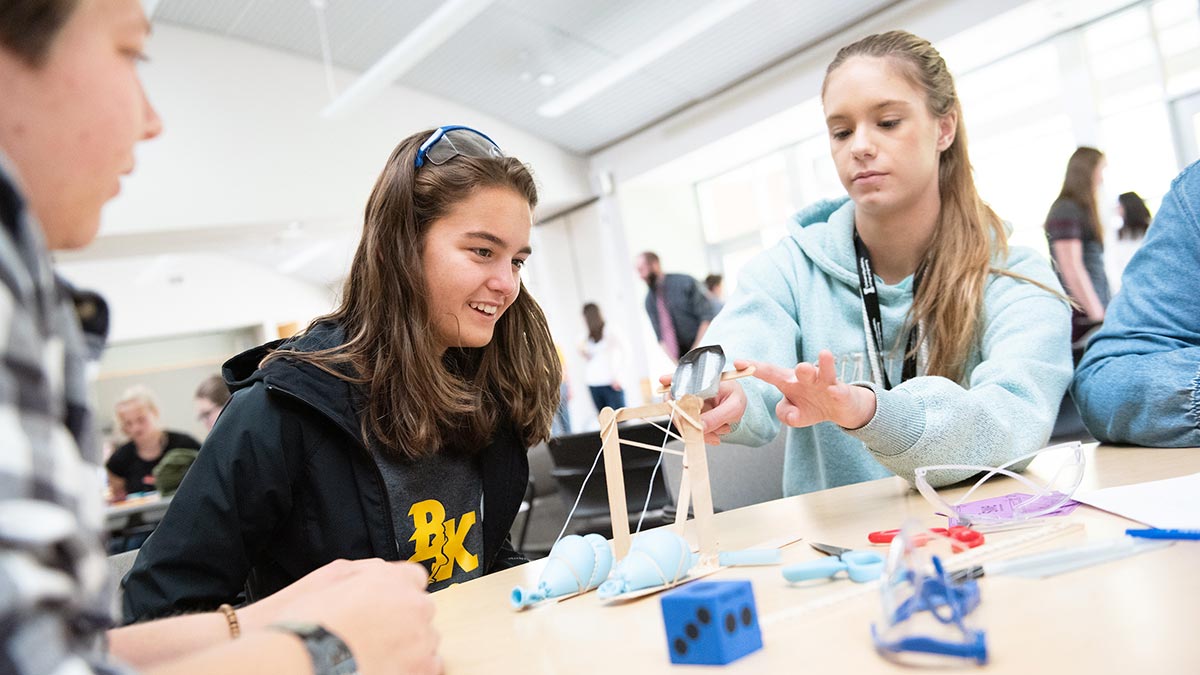 Women participating in engineering activities